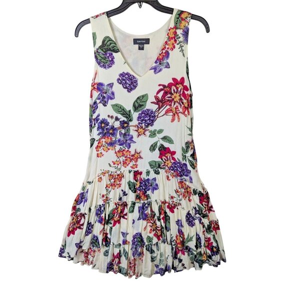 Karen Kane Women size L Rose Garden Ruffle Drop Waist Shift Dress Cottagecore - Picture 1 of 11